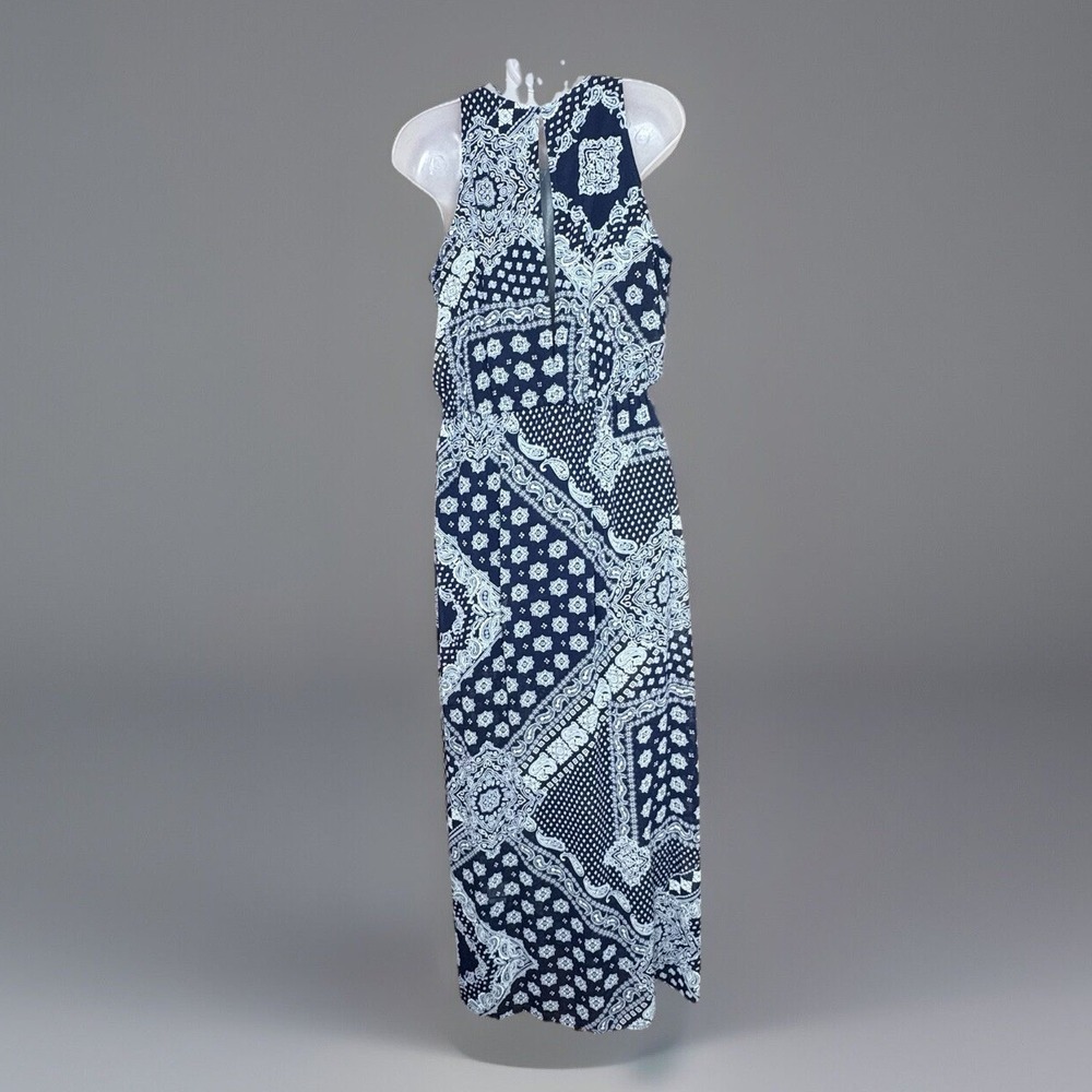 New York & Co Bandana Paisley Maxi‎ Dress M High Slit w Shorts Western Festival - Picture 4 of 16